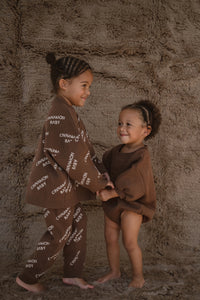 Knitted Logo Pants- Dark Chocolate