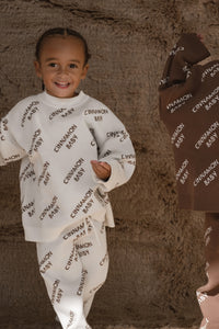 Knitted Logo Pants- Coffee