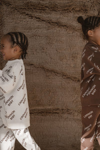 Knitted Logo Pants- Coffee