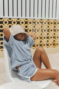 Terry Toweling Tee - Blue