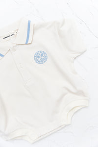 Polo Tshirt Romper - Baby Blue