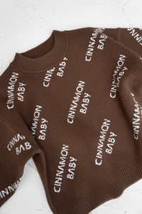 Knitted Logo Jumper- Chocolate