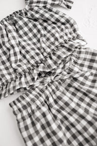 Black Gingham Frill Shorts