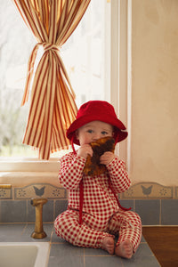 Crimson Gingham Growsuit