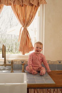 Crimson Gingham Growsuit
