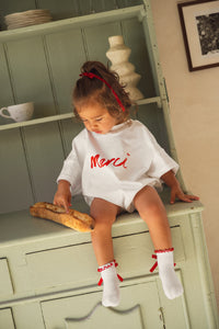 Crimson Bow Socks