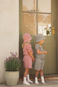 Crimson Gingham Frill Shorts
