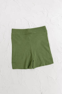 Womens Knit Bike Shorts - Olive