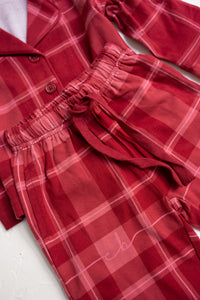 Plaid Long Pyjamas - Red