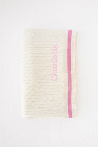 Prep Knit Blanket - Baby Pink