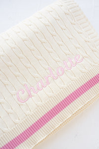 Prep Knit Blanket - Baby Pink