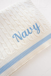 Prep Knit Blanket - Baby Blue